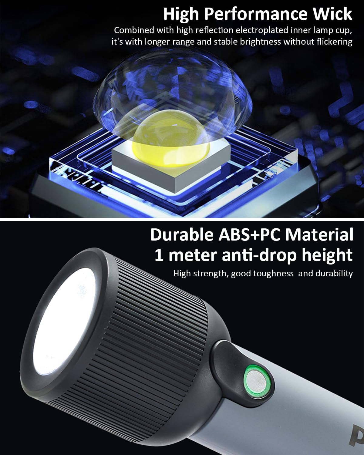 Philips Handheld Torch Light, 2000mAh Torch Rechargeable, 2 Lighting Modes
