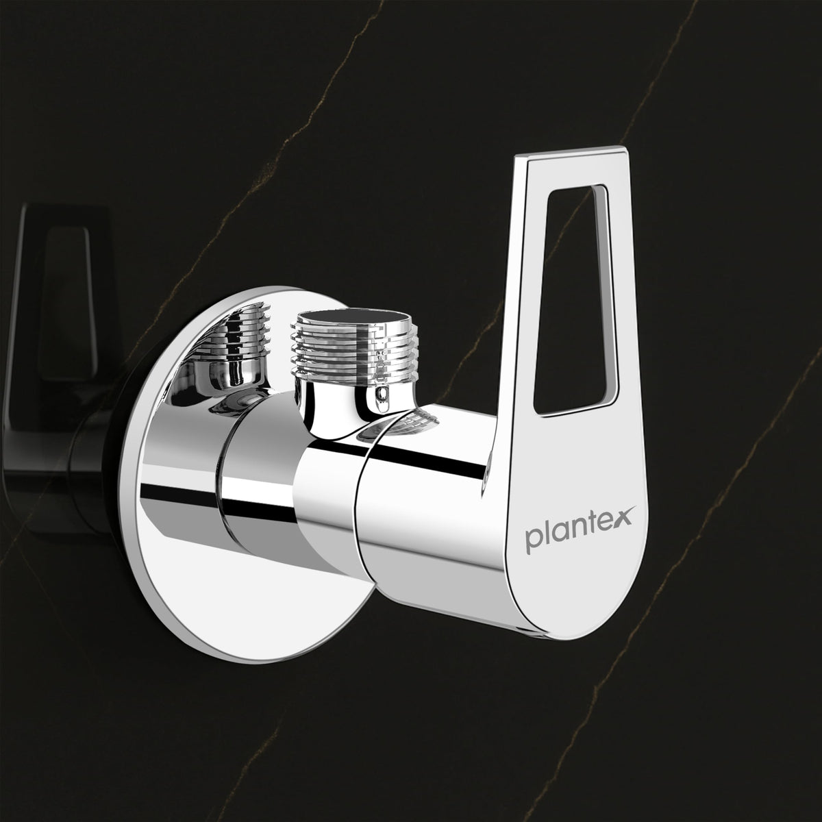 Plantex Pure Brass Angular Stop Cock/Stop Cock for Bathroom/Angular Valve for Wash Basin Connection with Brass Wall Flange & Teflon Tape - Pack of 1 (3205, Chrome)