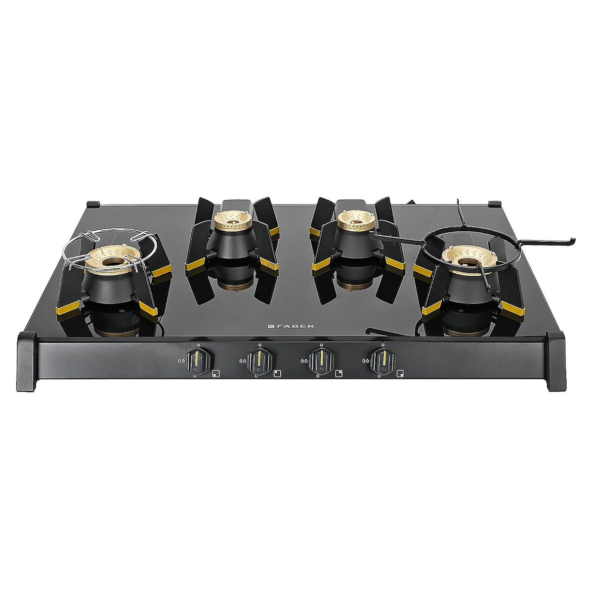 Faber Liftable Burners Freestanding Cooktop | Genius 804 AI BK | 80cm Width | Brass Burners | Manual Ignition | ABS Knob