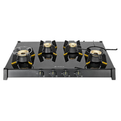 Faber Liftable Burners Freestanding Cooktop | Genius 804 AI BK | 80cm Width | Brass Burners | Manual Ignition | ABS Knob
