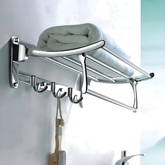 Plantex Folding Towel Hanger for Bathroom/24 InchTowel Rack/Towel Rod for Bathroom/Towel Holder/Bathroom Accessories (Chrome) Pack of 2-1