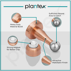 Plantex Stainless Steel 360 Degree 4 inch Door Magnet Stopper for Home/Office/Hotel Wall and Floor Mounted Soft-Catcher to Hold Wooden/Glass/PVC Door Stops (Rose Gold Finish)-4