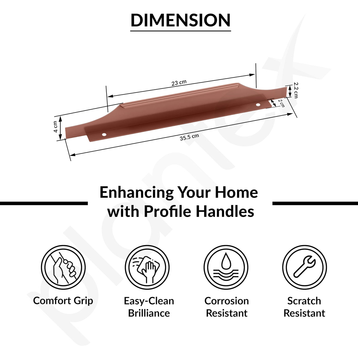 Plantex Profile Handle for Kitchen Cabinet/14 Inch Aluminium Drawer Profile Handle/Wardrobe Pull Handle for Home/Office/Hotel - Pack of 1 (Rose Gold) (Model APS-PF-1003)-3