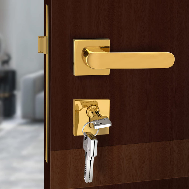 Plantex Triple Security Door Lock for Home/Main Door Lock Set with 3 Years of Warranty/Mortise Lock for Door with Brass Lock Body & Cylinder (7110 - Gold Finish)-6