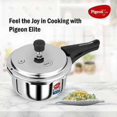 Pigeon by Stovekraft Elite Shine Tri-Ply Body Outer Lid Pressure Cooker, Induction and Gas Stove Compatible
