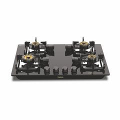 Vidiem Vogue Vesta Gas Stove 3 Burners Glass Top | Removable Special Brass Burner | 8mm Toughened Glass | 10mm Thick Pan