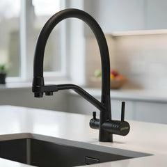 Plantex Pure Brass Flexible Tap for Kitchen Sink/Dual Flow Pull Out Sink Mixer Tap Hot and Cold/Movable/Rotable Water Mixer Faucet - (7904, Black)-1
