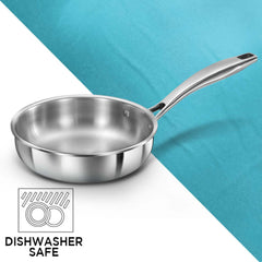 Hawkins Pro 18 cm Frying Pan, Triply Stainless Steel Fry Pan with Stainless Steel Handle, Silver (PSF18)