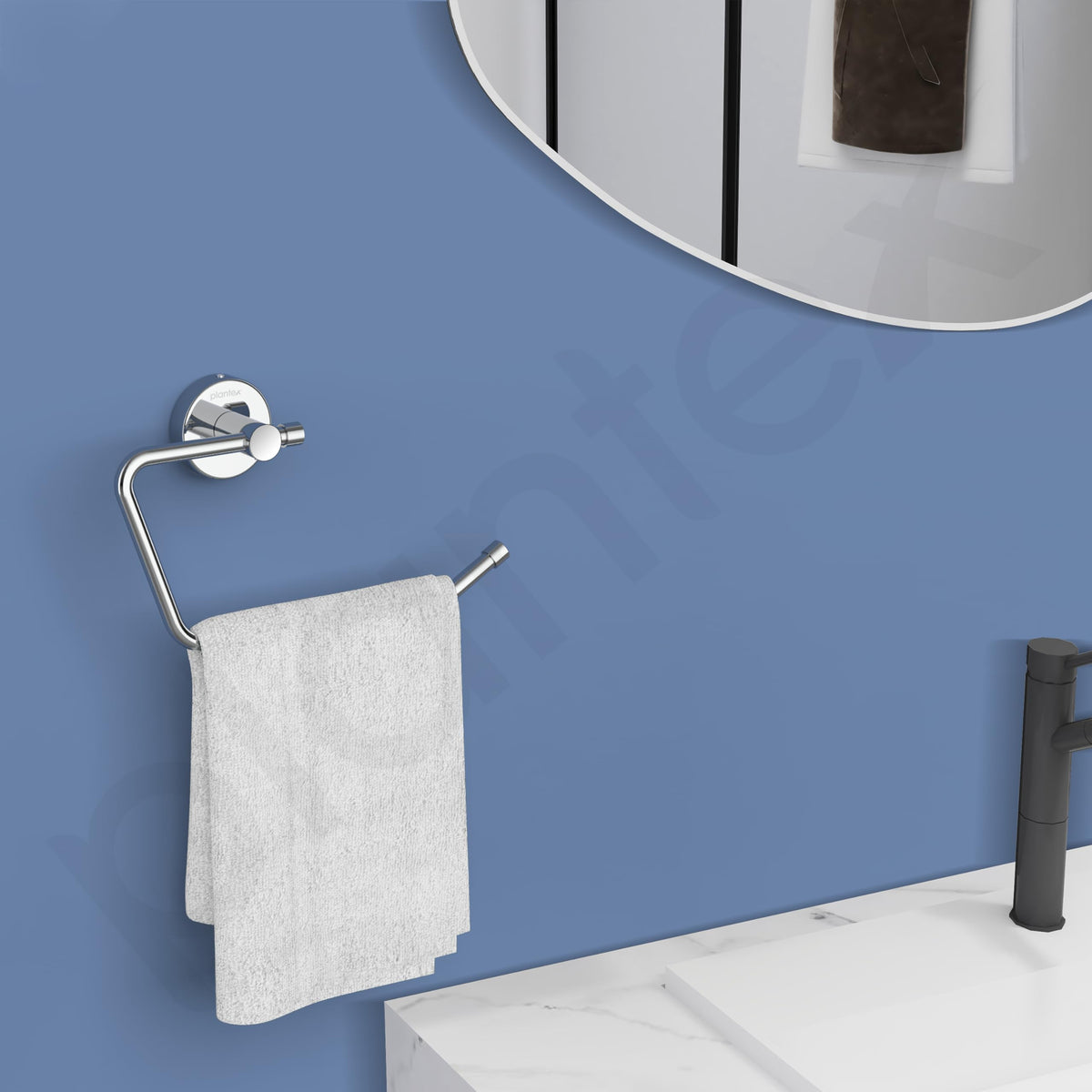 Plantex Stainless Steel Napkin Hanger for Washbasin/Towel Ring for Bathroom/Kitchen/Towel Hanger/Bathroom Accessories (Chrome)-4