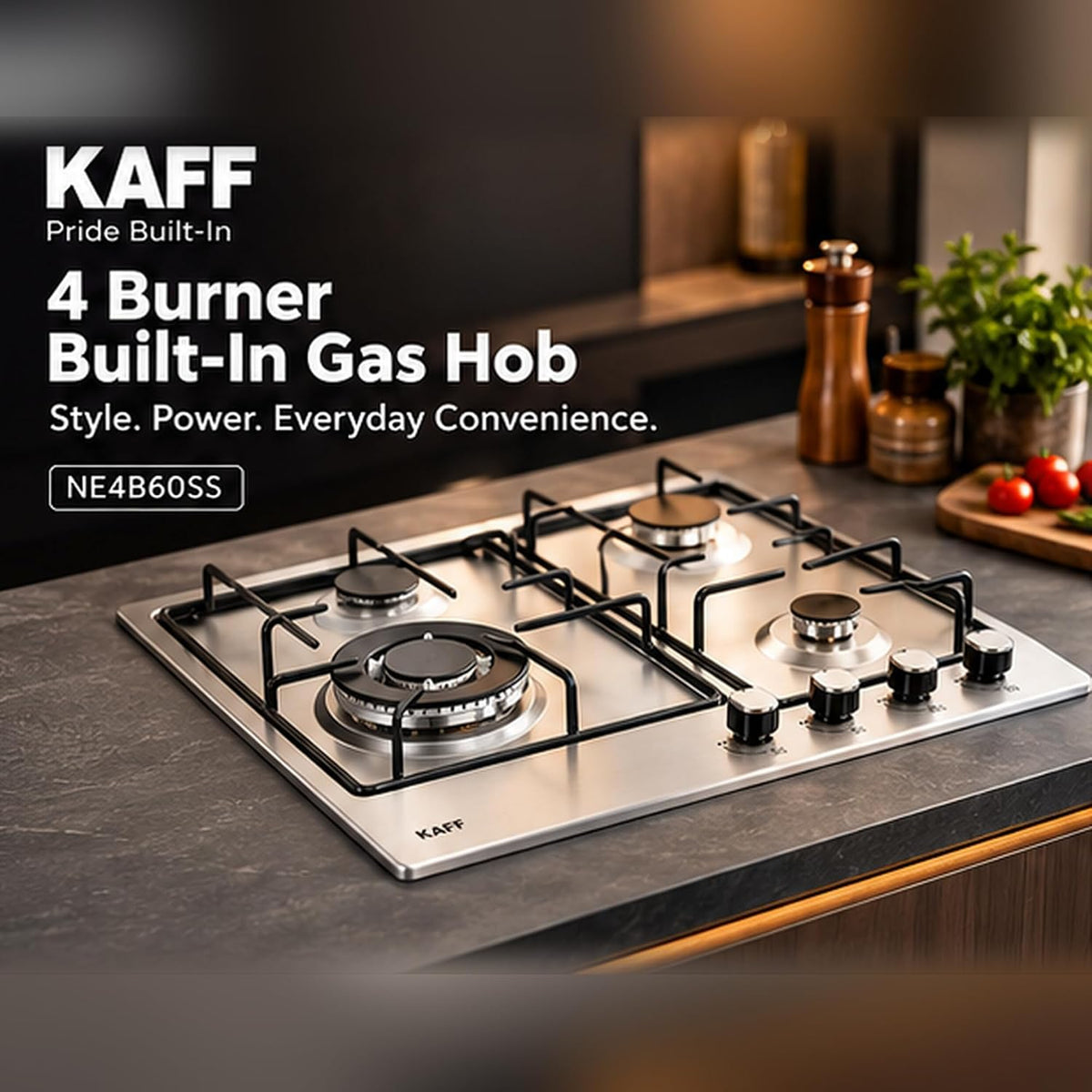 Kaff 4 Burner Built-In Gas Hob 60 cm NE4B60SS