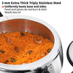 Hawkins 3.5 Litre Triply Contura Pressure Cooker, Triply Stainless Steel Induction & Contura shaped Cooker, Silver (SSTCO35)