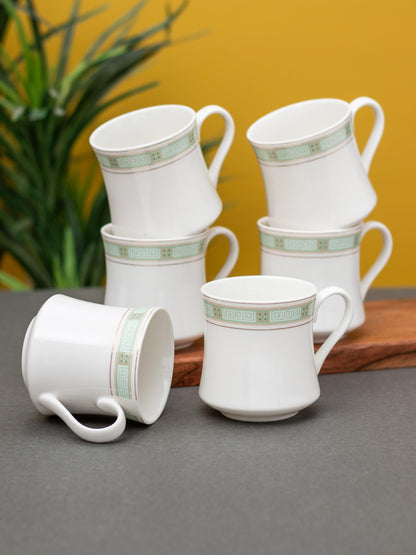 Clay Craft Fine Ceramic Tea/Coffee Cup Set of 6-200 ml Each (Regal R104), Tea Cup Set of 6, Microwave & Dishwasher Safe, Mugs for Coffee, Cups Set of 6, Mug Set, Gift Set, Ideal for Gifting