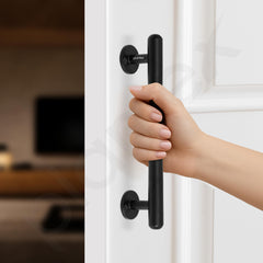 Plantex 8 Inch Pull-Push Door Handle/Stainless Steel Main Door Handle/3 Years Warranty Pack of 2 (S-142, Black)-4