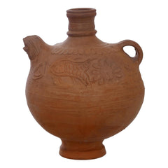 BS Natural Handcrafted Clay Water Surahi | Natural Mitti Ki Surahi for Cold Drinking Water | Eco-Friendly Earthen Water Pot | Traditional Terracotta (Surai, 5-6 Liter)