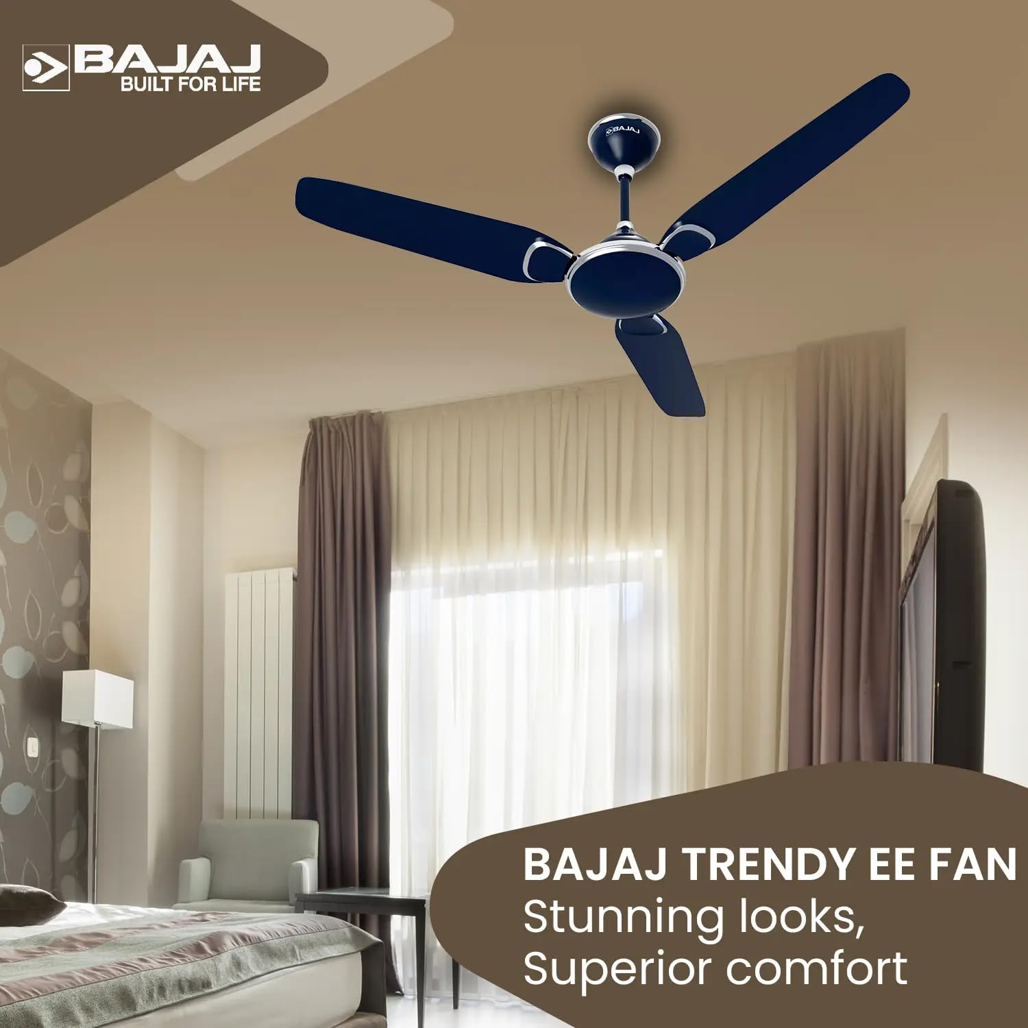 Bajaj Trendy EE 1200mm Celestial Blue Ceiling Fan