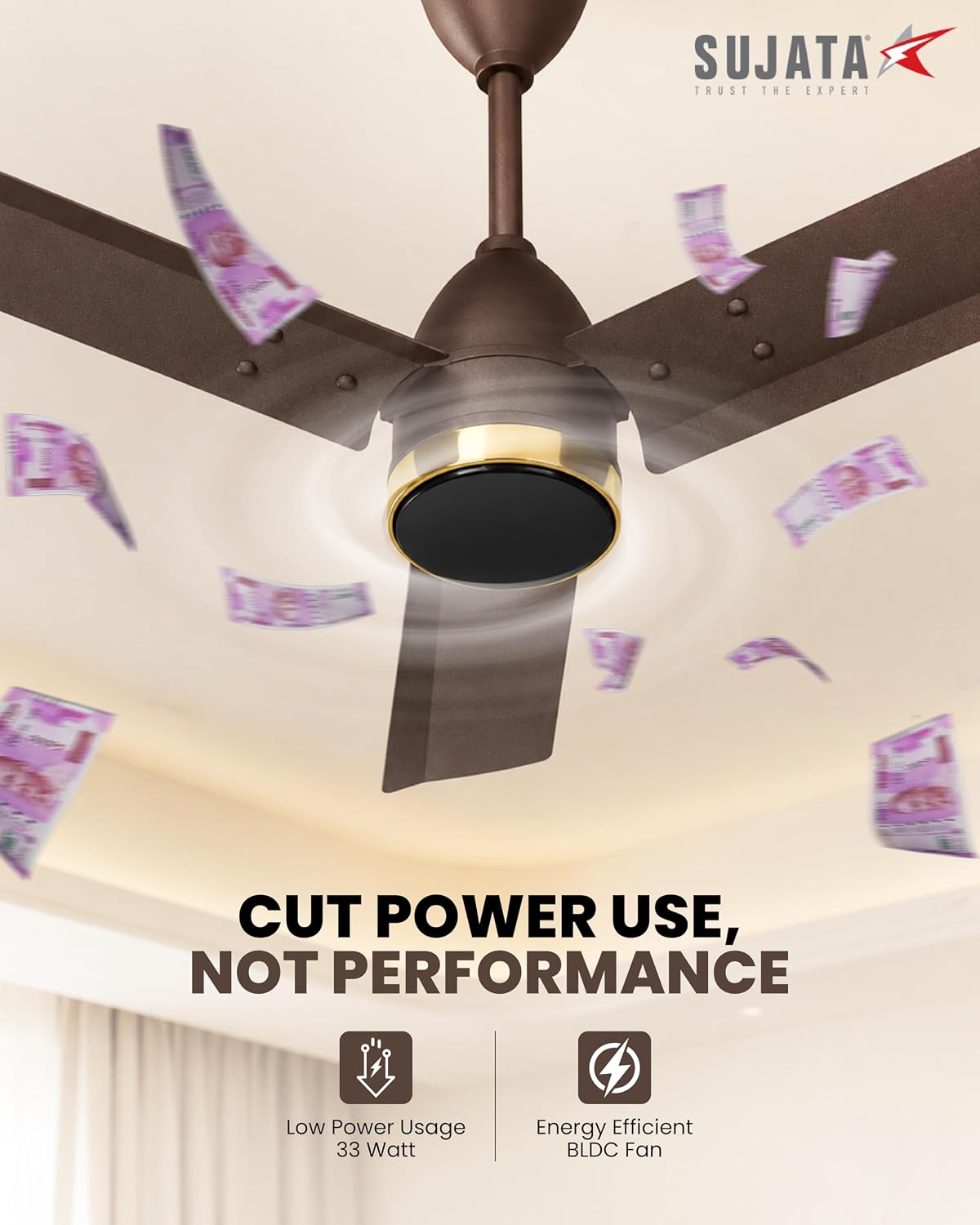 Sujata Slim Air BLDC 1200 mm Ceiling Fan with Remote | 5 Star-4