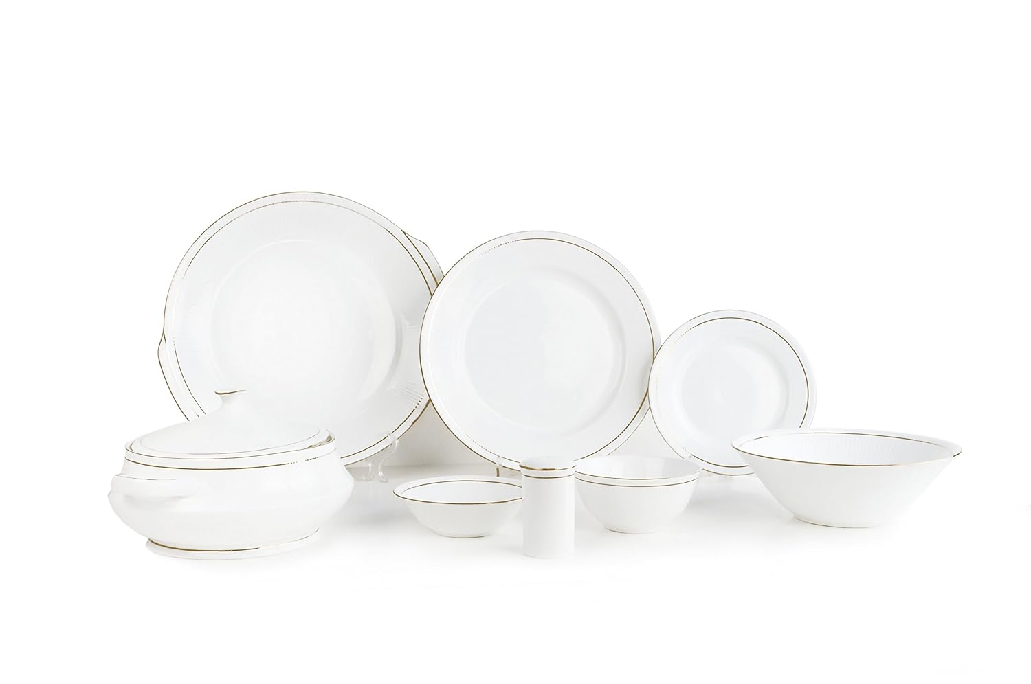 Clay Craft Mona 110 GL Bone China Dinnerware Set, 40-Pieces, Multicolor