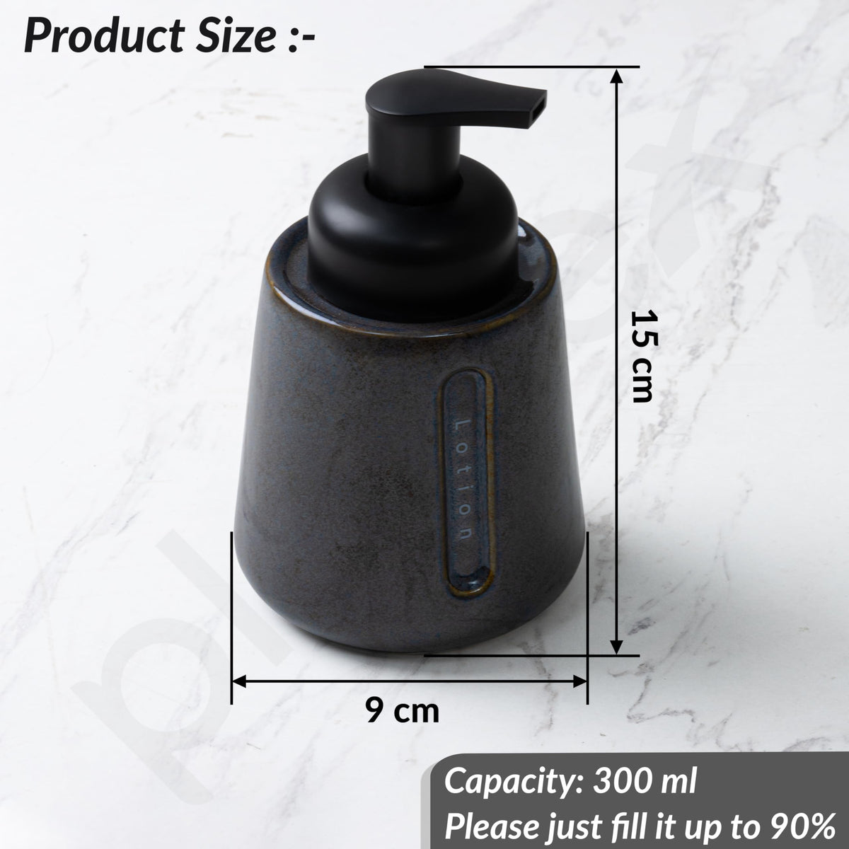 Plantex Ceramic Soap Dispenser for Washbasin/Hand Soap Dispenser/Soap Dispenser for Kitchen/Bathroom Accessories - Pack of 1 (Model APS-NZBA-430)-3