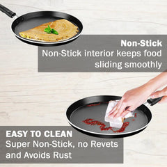 Pigeon by Stovekraft Aluminium Non-Stick Flat Tawa, Black