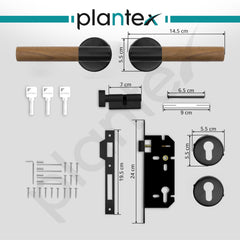 Plantex Main Door Lock/Mortise Lock for Door with 3 Years of Warranty - Robust Door Lock for Home with Brass Lock Body & Cylinder (Black & Wood Finish)-4