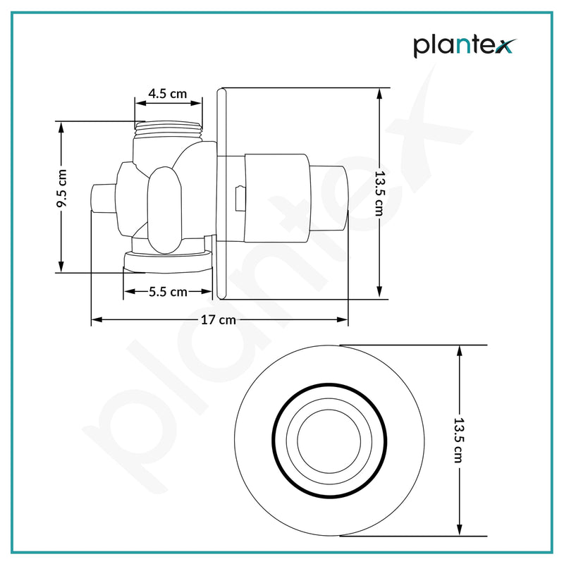 Plantex Pure Brass 40mm Thread Diameter Metropole Flush Valve for Toilet/Toilet Flush/Flush Valve for Urinal Commercial and Residential Use -(ALD-1302-Chrome)-3
