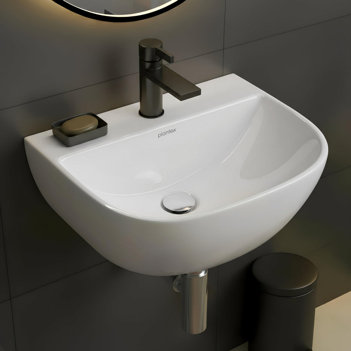 Plantex Ceramic Wall Hung Wash Basin/Washbasin for Bathroom/Wall Mounted Basin With 10 Years Glaze Warranty/Sink for Bathroom/Living Room (Orchid -White-15.5x 13x 5.5 Inch)
