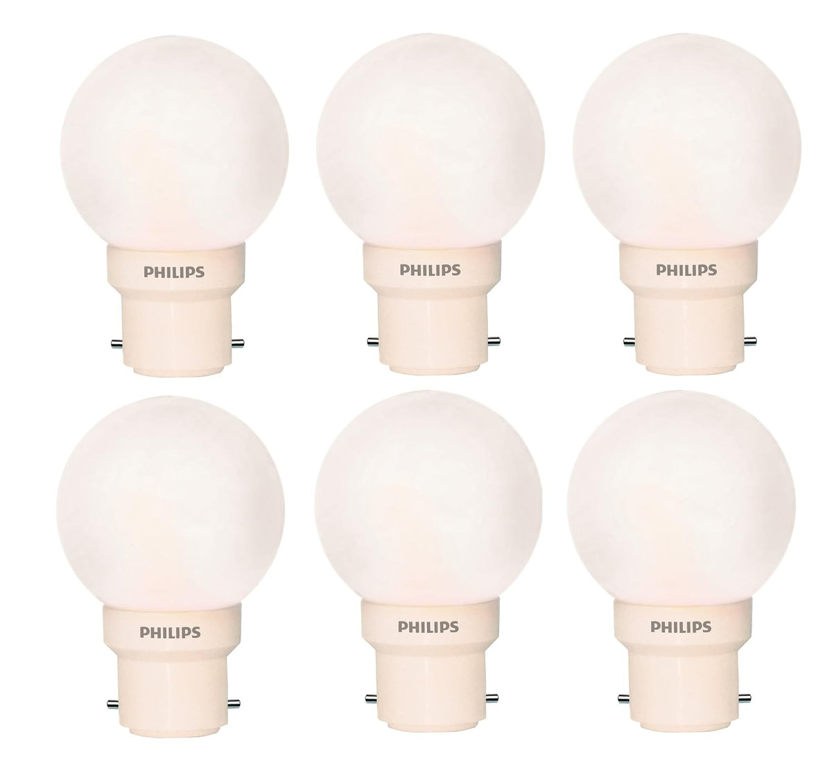 Philips 0.5W B22 LED Cool White Bulb, Pack of 6 (Deco Mini)