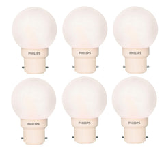 Philips 0.5W B22 LED Cool White Bulb, Pack of 6 (Deco Mini)