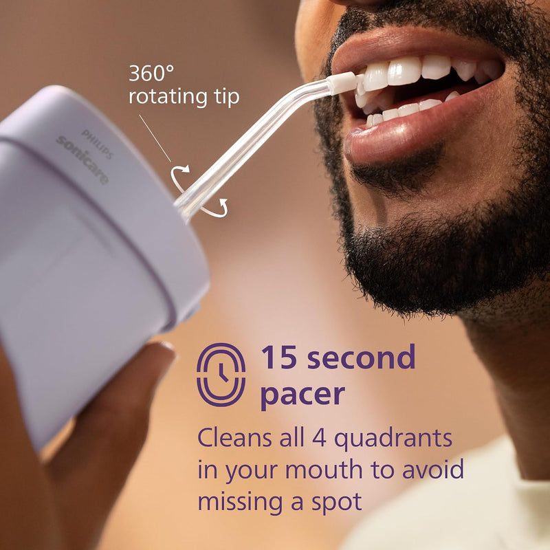 Philips Sonicare Compact Flosser 1000, Portable Water Flosser with 3 Flossing Modes (HX3333/23)