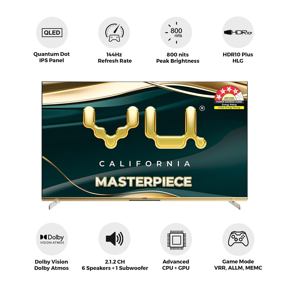 Vu 139cm (55 inches) Masterpiece Frame Series 4K QLED TV 55MASTERPIECE (Armani Gold)-2