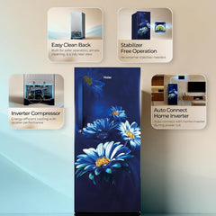 Haier 190 L 5 Star Direct Cool Inverter Single Door Refrigerator with Fast Ice Making, Easy Clean Back, Large Vegetable Box (HED-205MHBA-P, Marine)-3