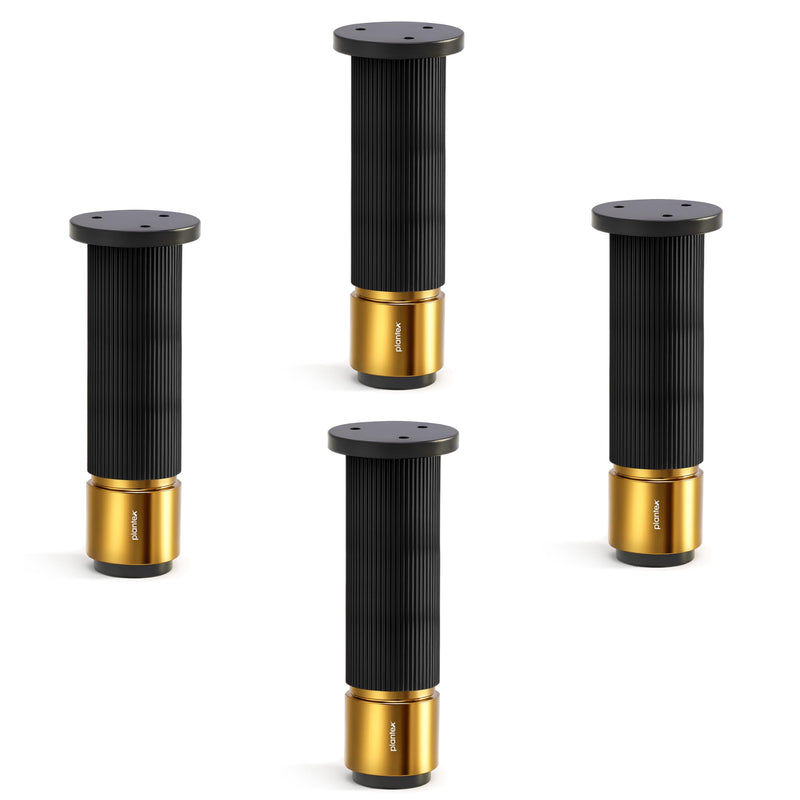 Plantex 6 Inch Sofa Leg for Bed Furniture/Aluminium Sofa Leg for Table/Support Legs/Furniture Leg - Pair of 2 (4 Piece) (DTS-77, Black & Gold)-1