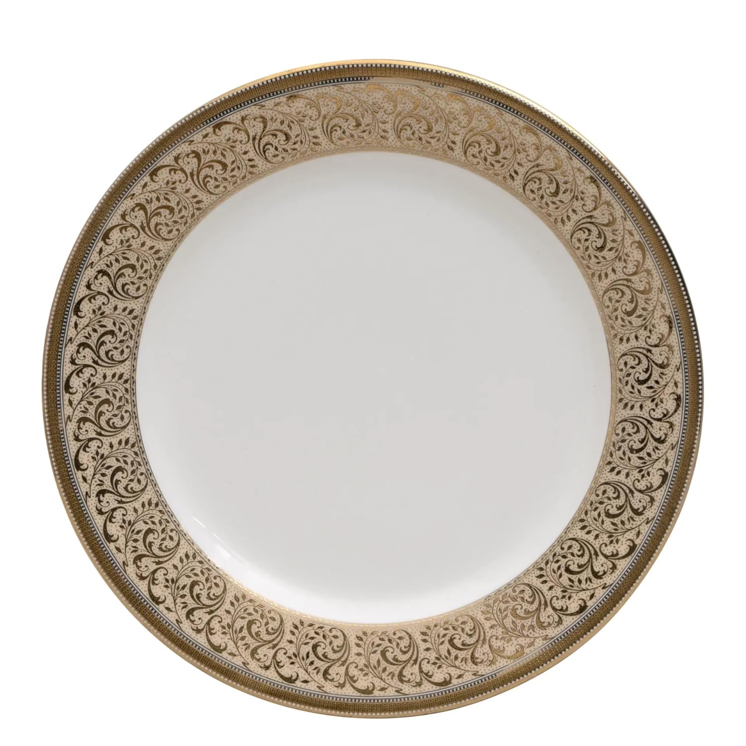 Clay Craft Fine Ceramic Georgian Ebony Floral Dinner Set (Set of 13) (E646), Enchanting Gold, for Family of 4, Dinner Set Ceramic, Dining Set for Dinner, Crockery Set for Gift, Kitchen Set for Home