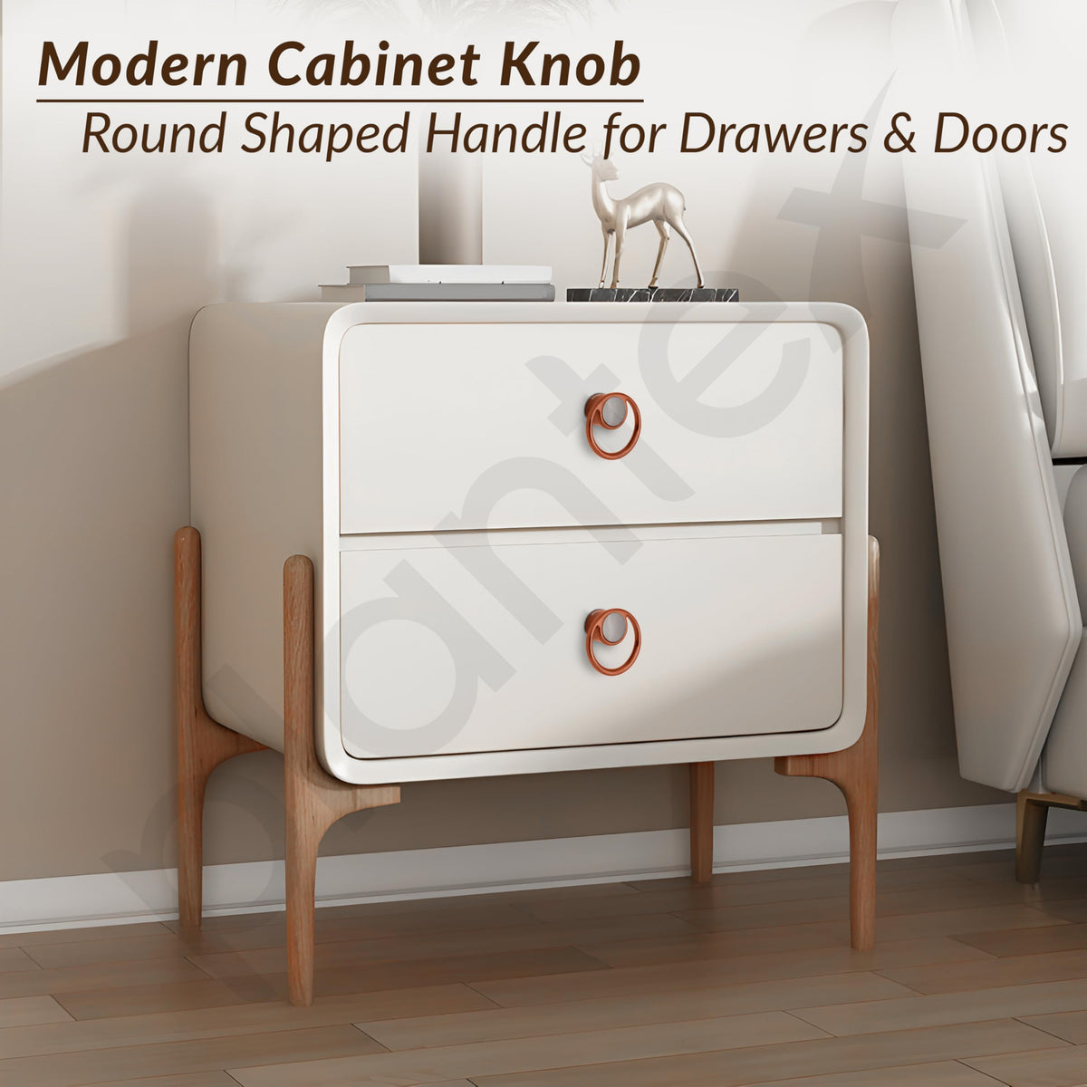 Plantex Drawer Knobs/Ring Drawer Kadi/Pull-Push Knobs for Kitchen/Bedroom Drawer - Pack of 2 (Rose Gold & Satin Black)-5