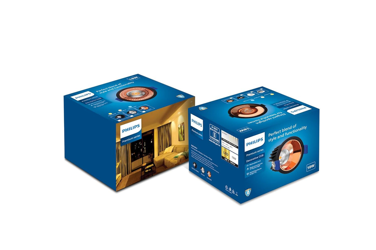 Philips 18W Round COB LED Spotlight (Gun Metal, B0D9P2Z8TF)