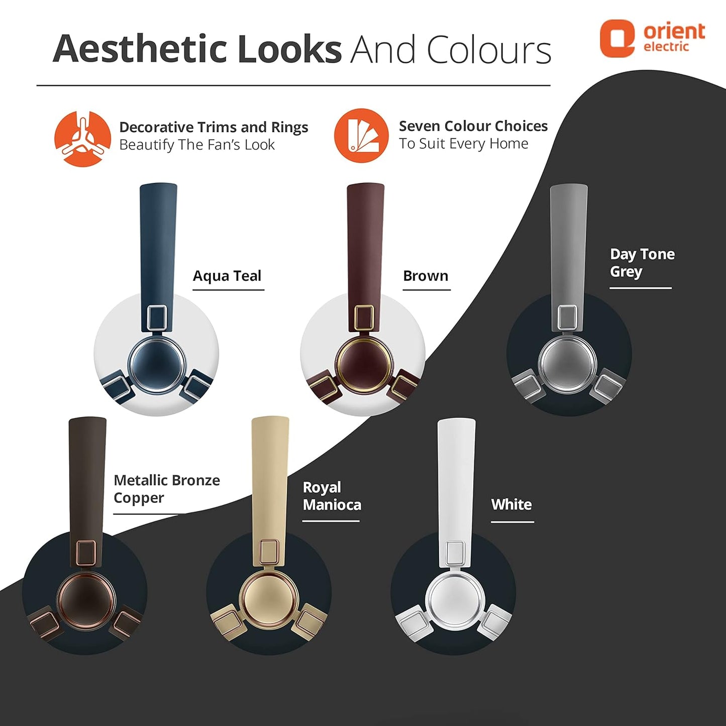 Orient Electric 1200 mm Falcon 425 Deco Ceiling Fan (Brown)