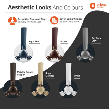 Orient Electric 1200 mm Falcon 425 Deco Ceiling Fan (Day Tone Grey)