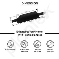 Plantex Profile Handle for Kitchen Cabinet/8 Inch Aluminium Drawer Profile Handle/Wardrobe Pull Handle for Home/Office/Hotel - Pack of 1 (Black) (Model APS-PF-1003)-3