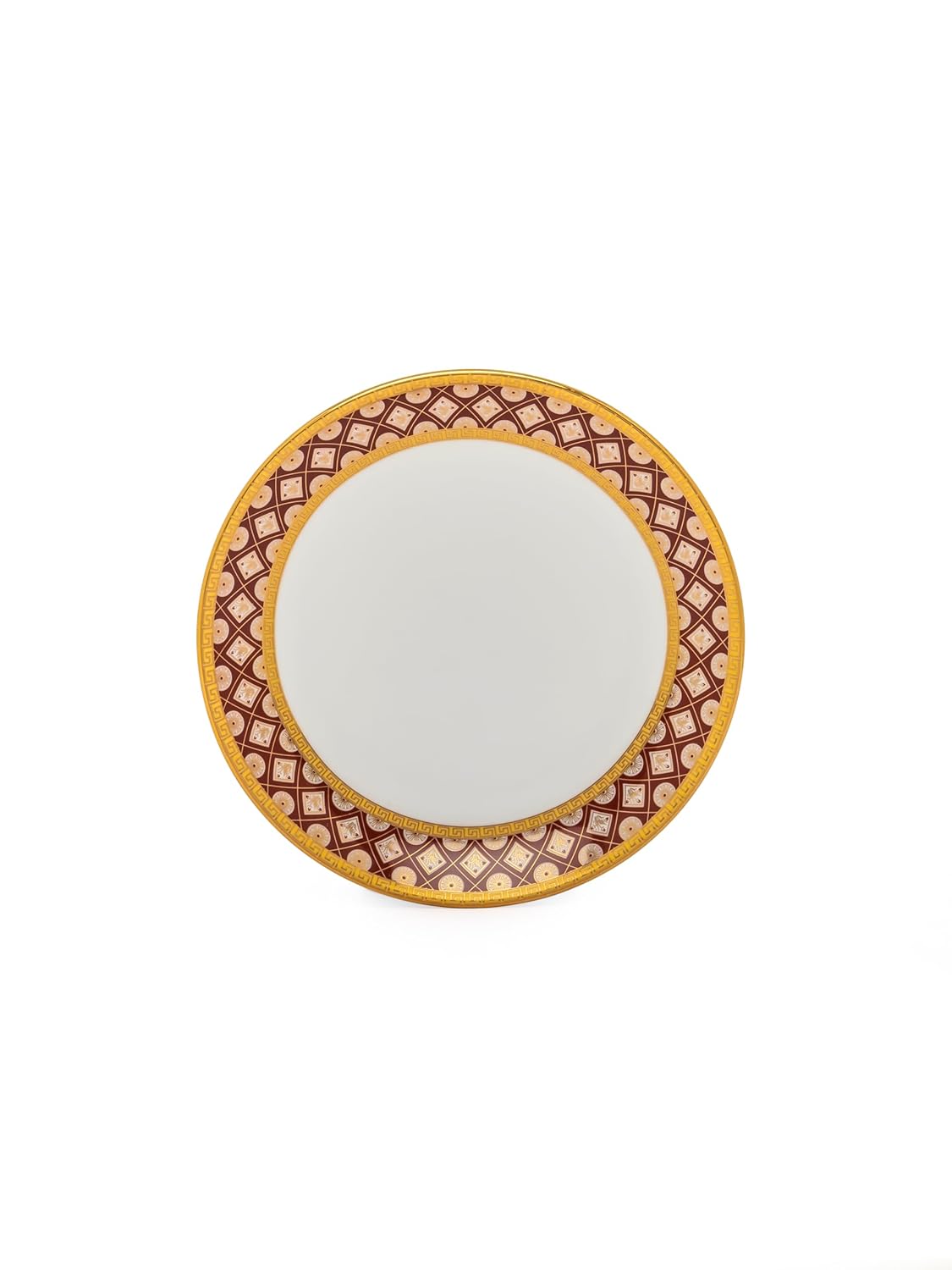 Clay Craft Fine Ceramic Golden Print Royal Velvet Dinner Set - 38 Pcs -(Maroon Golden), for Family of 6, Dinner Set Ceramic, Dining Set for Dinner, Crockery Set for Gift, Kitchen Set for Home