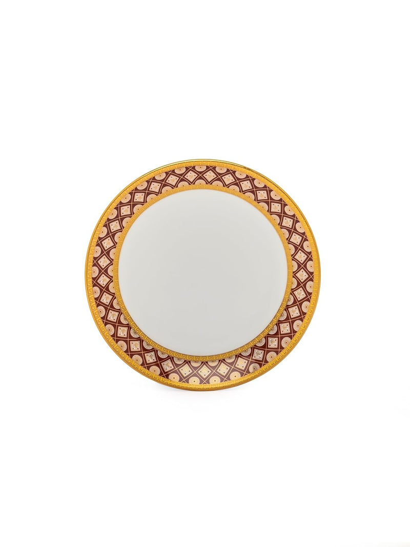 Clay Craft Fine Ceramic Golden Print Royal Velvet Dinner Set - 38 Pcs -(Maroon Golden), for Family of 6, Dinner Set Ceramic, Dining Set for Dinner, Crockery Set for Gift, Kitchen Set for Home