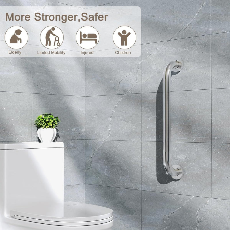 Plantex 18 Inch Stainless Steel Grab Bar for Toilet/Safety Support for Senior Citizens/Secure Bathroom Handrail/Bathroom Accessories (Chrome)-4