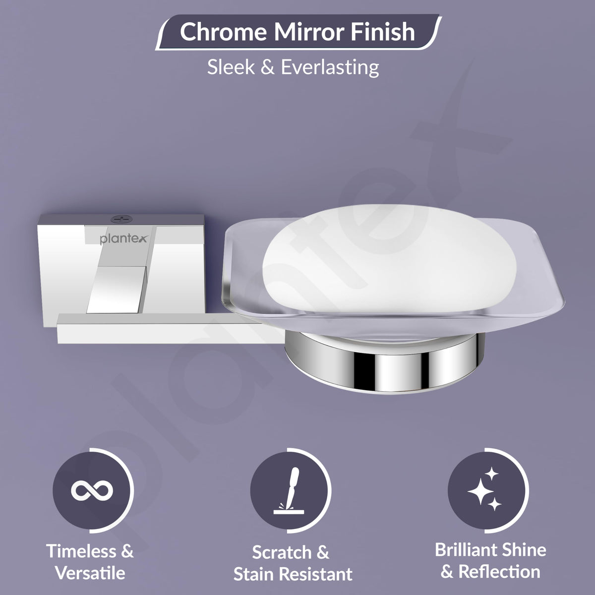 Plantex 304 Grade Stainless Steel Soap Holder for Bathroom/Wall Mounted Soap Stand/Soap Dish/Bathroom Accessories (Chrome)-3