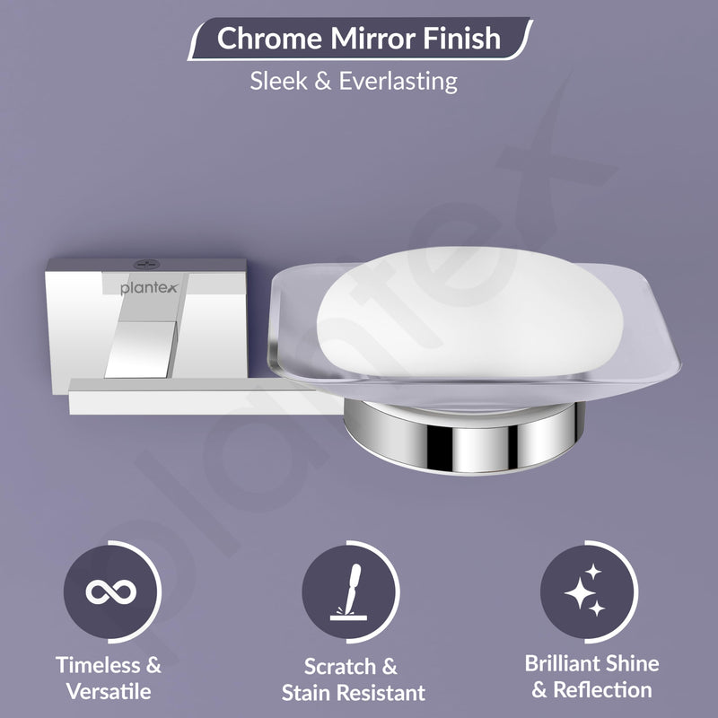 Plantex 304 Grade Stainless Steel Soap Holder for Bathroom/Wall Mounted Soap Stand/Soap Dish/Bathroom Accessories (Chrome)-3