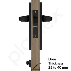 Plantex Heavy Duty Door Lock Bathroom Door Lock/Mortise 8inch Keyless Plate Handle Set for Home/Bathroom/Store Room/Balcony/Office with Baby Latch (8114, DC-Black & Z-Black)-5