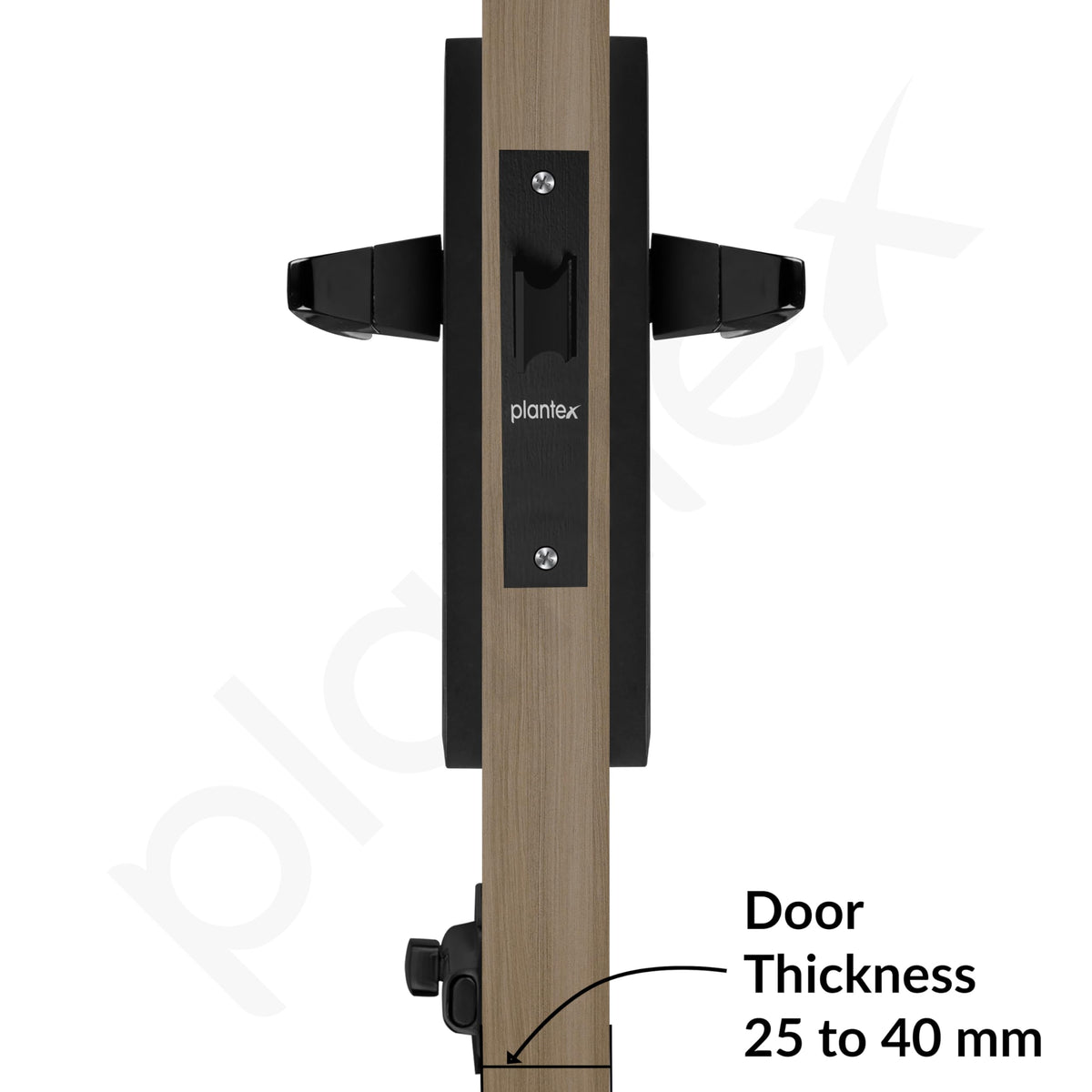 Plantex Heavy Duty Door Lock Bathroom Door Lock/Mortise 8inch Keyless Plate Handle Set for Home/Bathroom/Store Room/Balcony/Office with Baby Latch (8114, DC-Black & Z-Black)-5