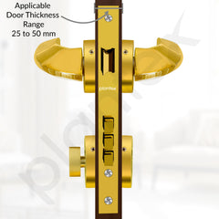 Plantex Mortise Door Lock for Home/Main Door Lock with 3 Years of Warranty/Door Handle Lock Set with Brass Lock Body & Cylinder (7128, PVD Gold)-3