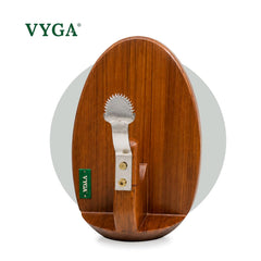 Vyga Curv Teakwood Coconut Scraper with Protection Cap