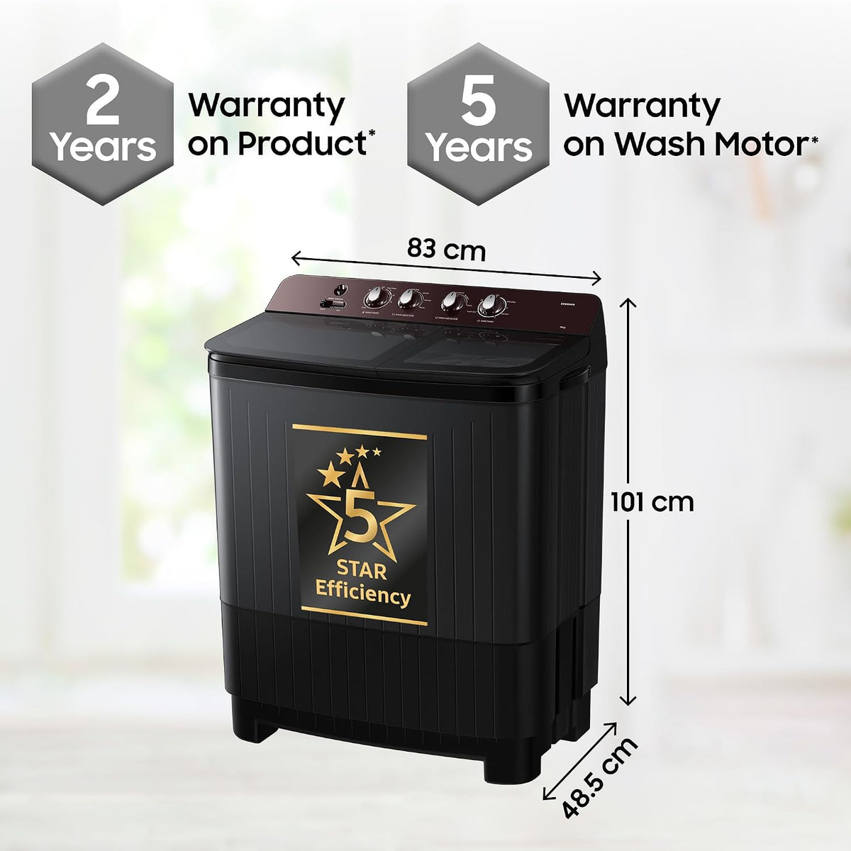 Samsung 8 kg, 5 Star, Soft Closing Door, Hexa Strom Pulsator, Semi-Automatic Top Load Washing Machine (WT80F4560RD/TL, Light Gray, 5 Year Warranty on)-6