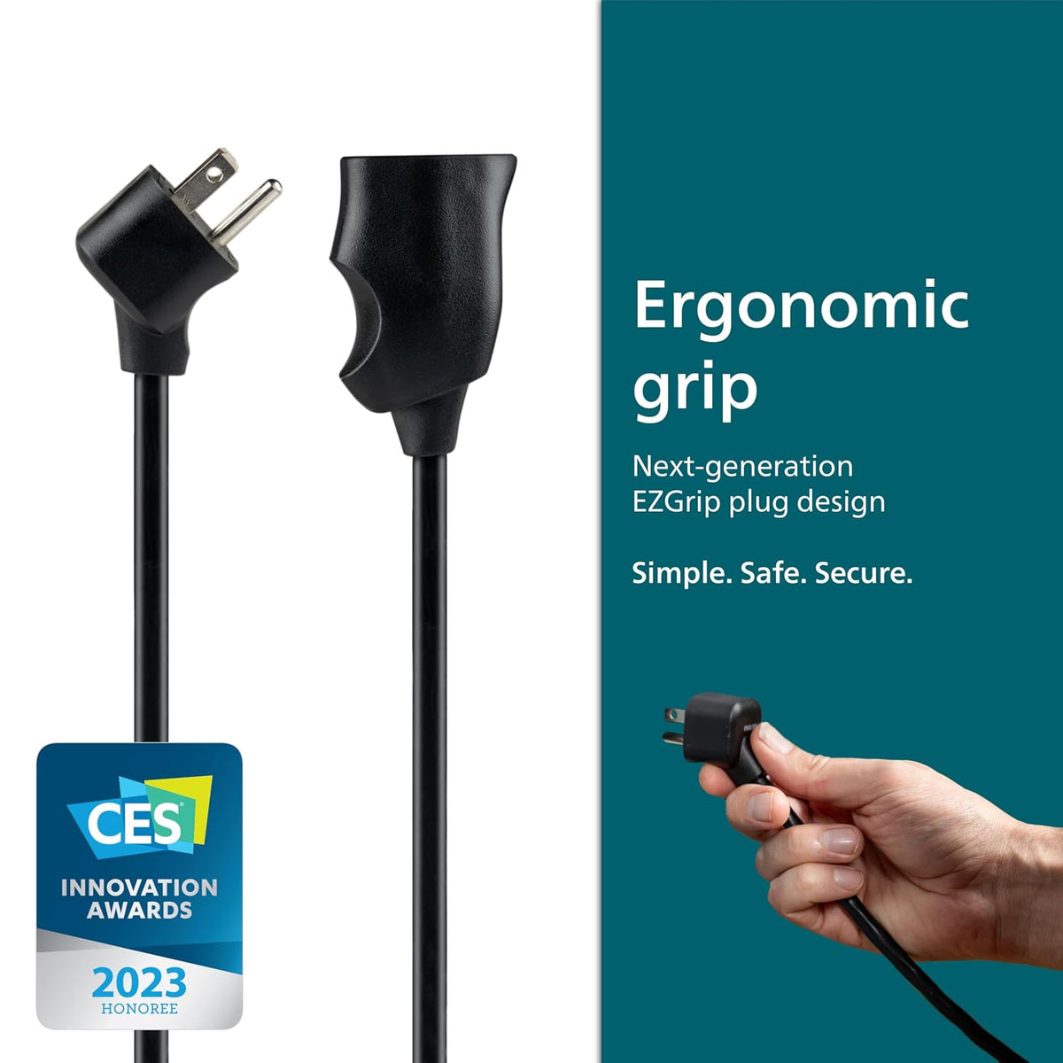 Philips EZGrip SPS3304B/37 1 outlet extension cable 1 outlet Black