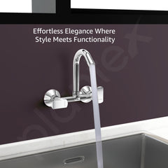 Plantex Sink Mixer for Kitchen with Brass Spindle/360 Degree Rotating Spout/Hot & Cold Water Mixer/Wall Mount Sink Mixer with Teflon Tap - Pack of 1 (Chrome, Kroma)-2